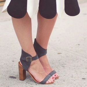 Jeffrey Campbell x Free People Heels Sz 7.5 Army Green Ankle Buckle Strap